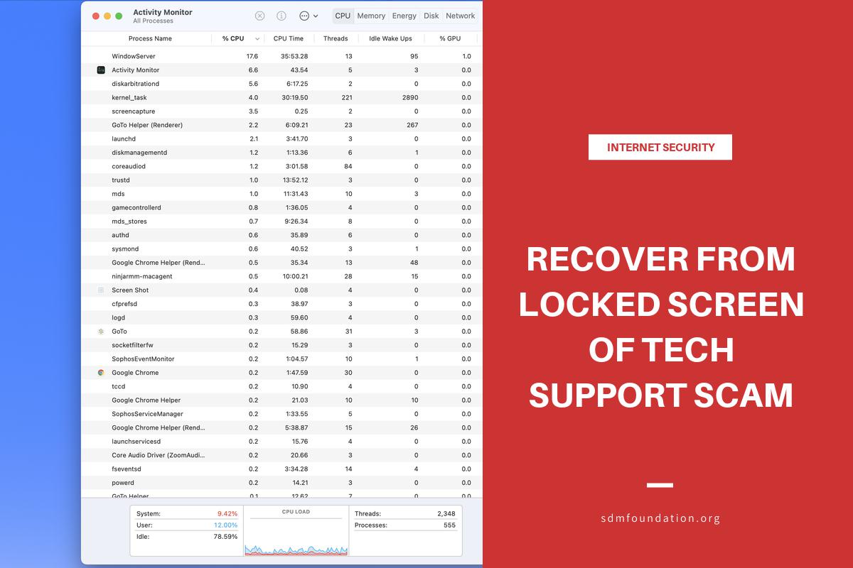 How To Recover From Locked Screen Of A Tech Support Scam Sdm Foundation 3125